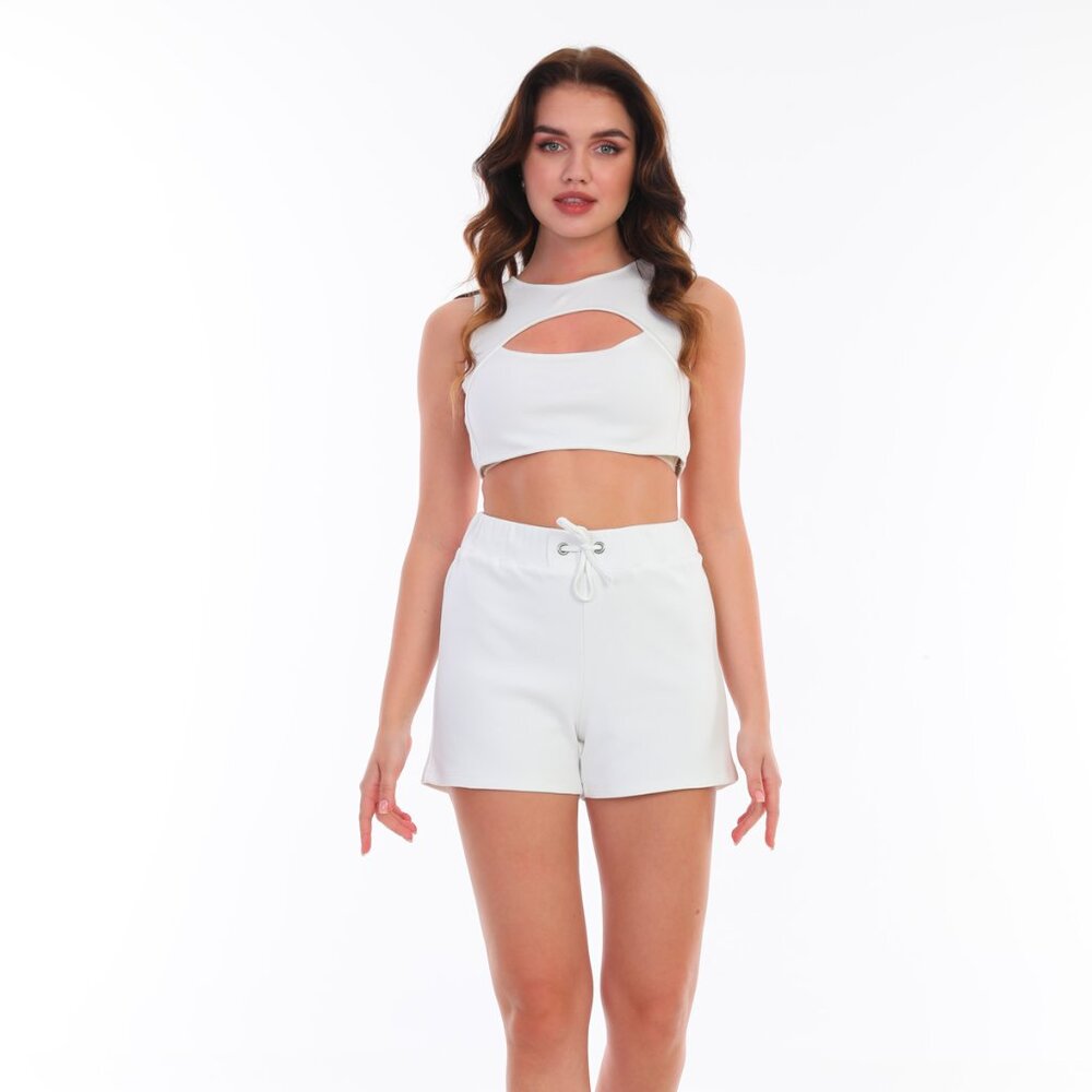 CMFSHN | Casual Short/Bra Set | White